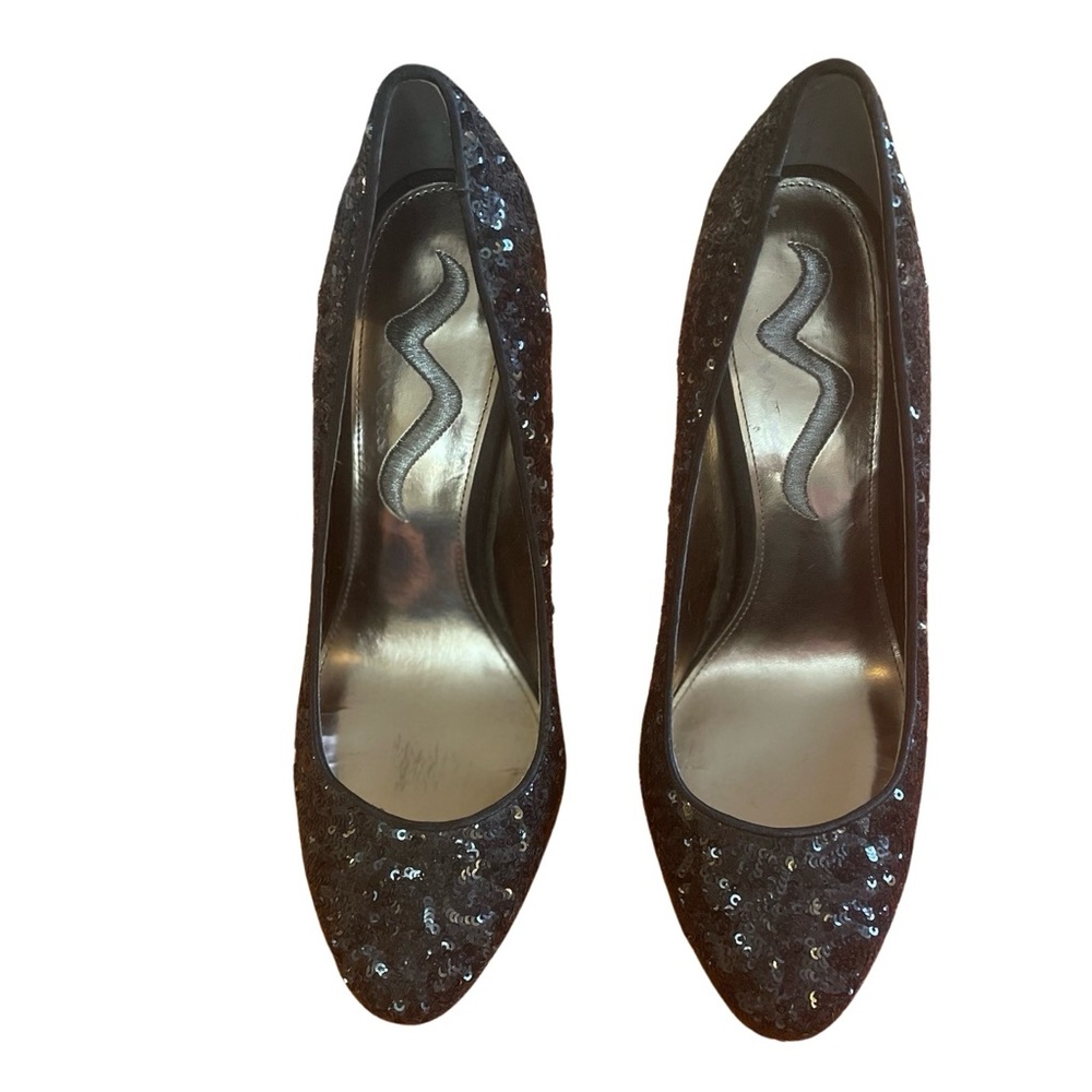 Sequined stiletto pumps